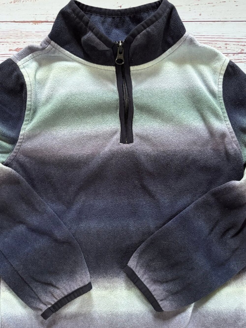 OshKosh Boys Size 6 Blue Ombre Quarter Zip Fleece Sweater